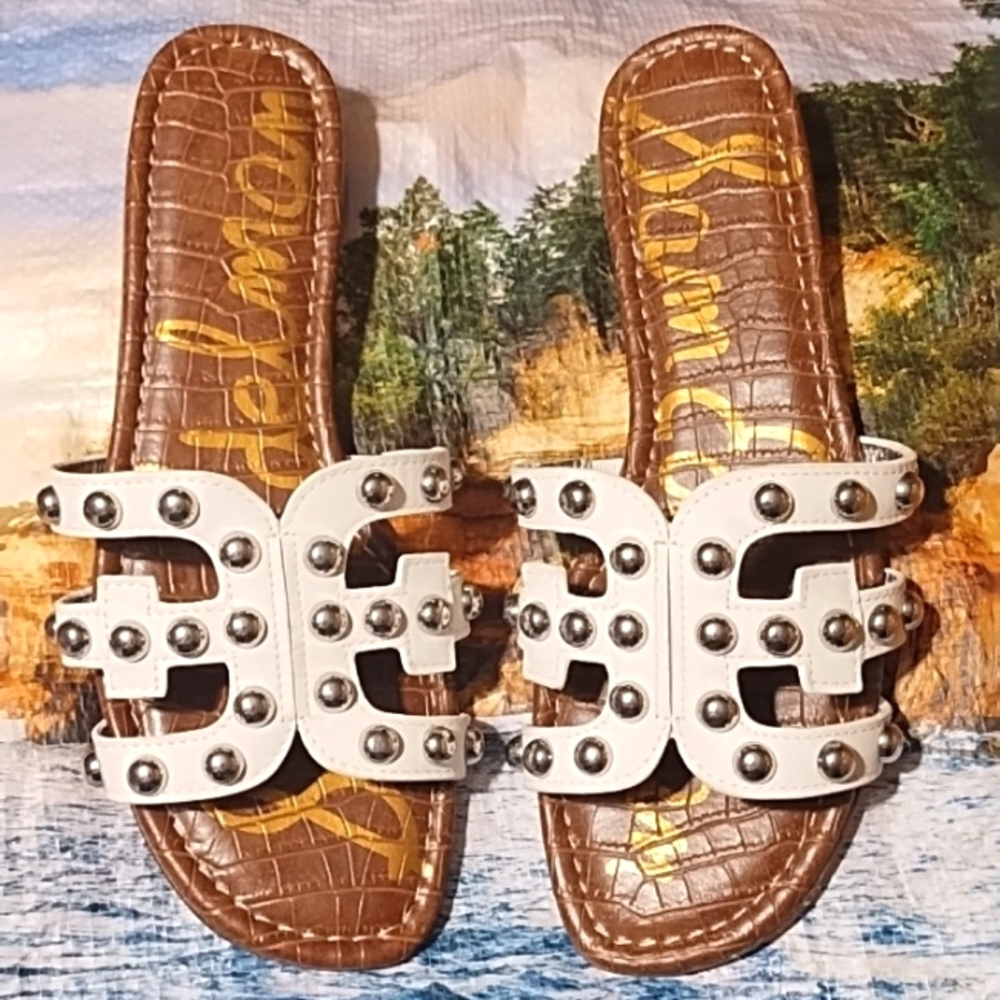 White Sam Edelman Sandals with Studs